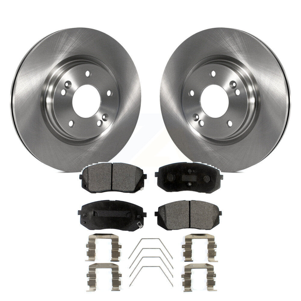 Brake Rotor And Semi-Metallic Pad Front Kit For Hyundai Kona Kia Seltos Forte GT