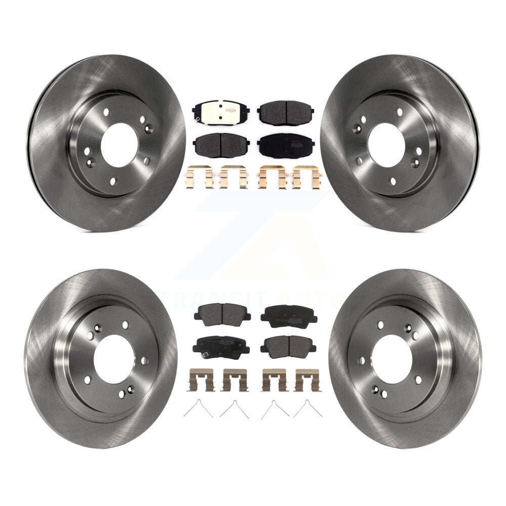 Brake Rotor & Semi-Metallic Pad Front Rear Kit For Kia Forte5 Hyundai Elantra GT