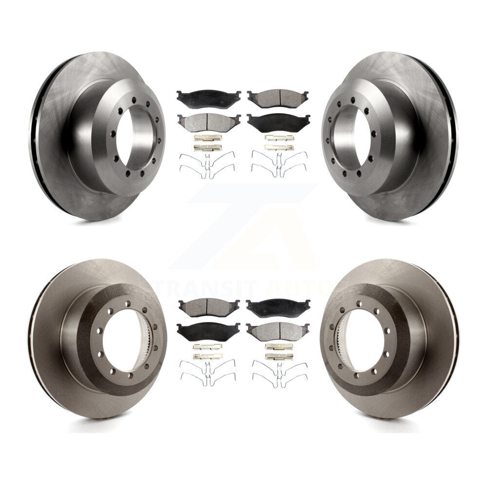 Brake Rotor And Semi-Metallic Pad Front Rear Kit For Ford F-53 Motorhome Chassis
