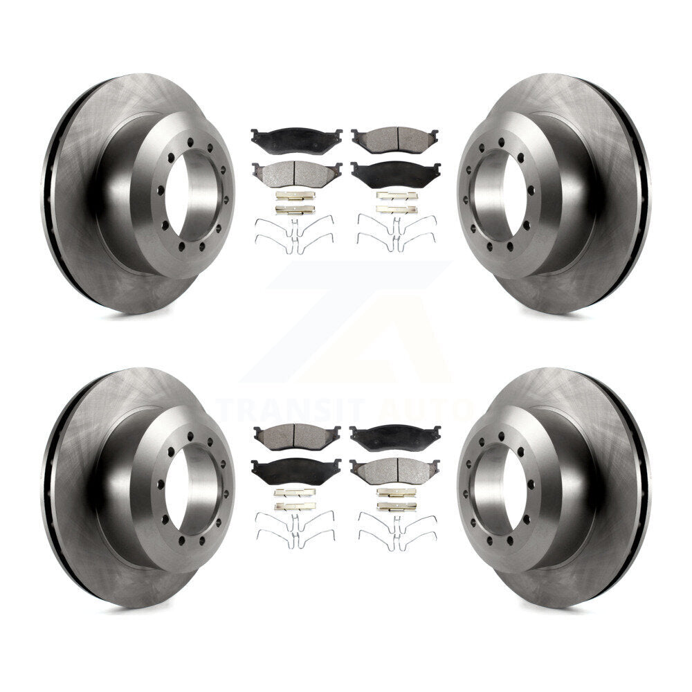 Brake Rotor And Semi-Metallic Pad Front Rear Kit For Ford F-53 Motorhome Chassis