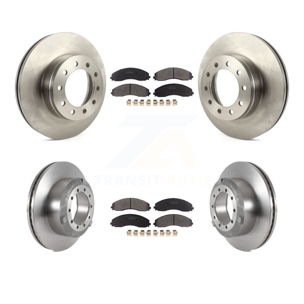 Brake Rotor And Semi-Metallic Pad Front Rear Kit For Ford F-450 Super Duty F-550