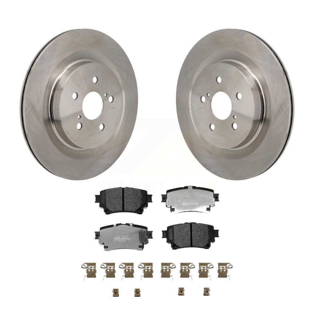 Brake Rotors Semi-Metallic Pad Rear Kit For Toyota Highlander Lexus RX350 RX350h