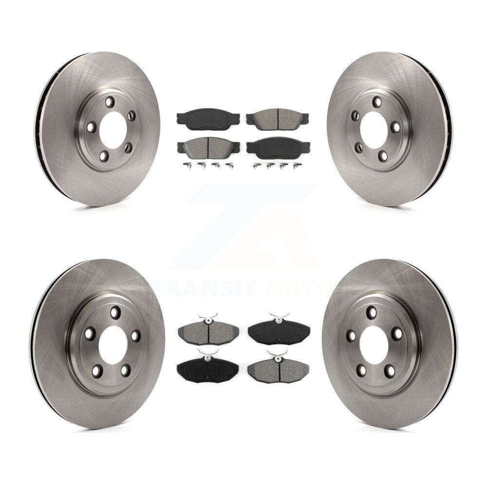 Brake Rotor And Semi-Metallic Pad Front Rear Kit For Ford Thunderbird Lincoln LS