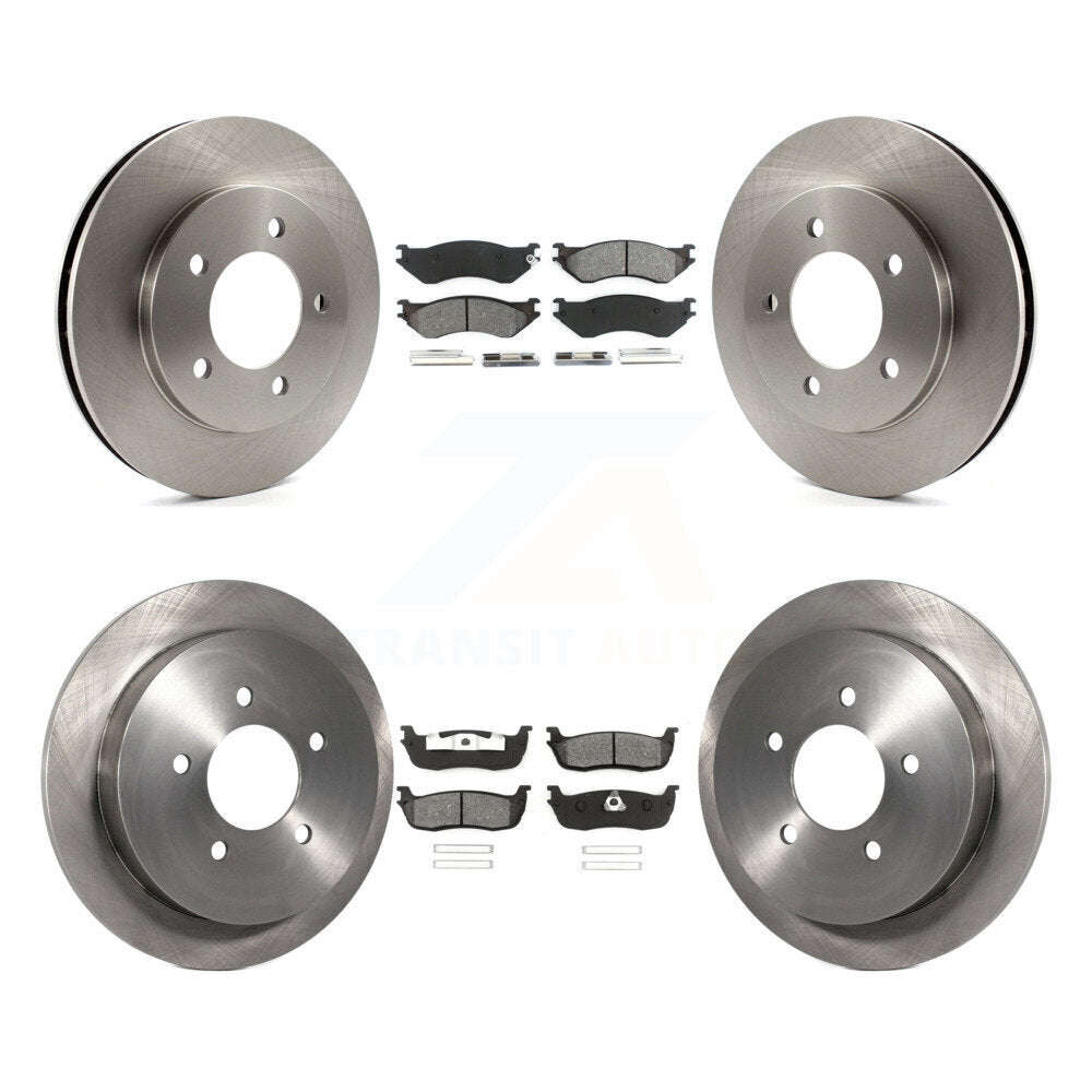 Brake Rotor And Semi-Metallic Pad Front Rear Kit For Ford Expedition Lincoln 4WD