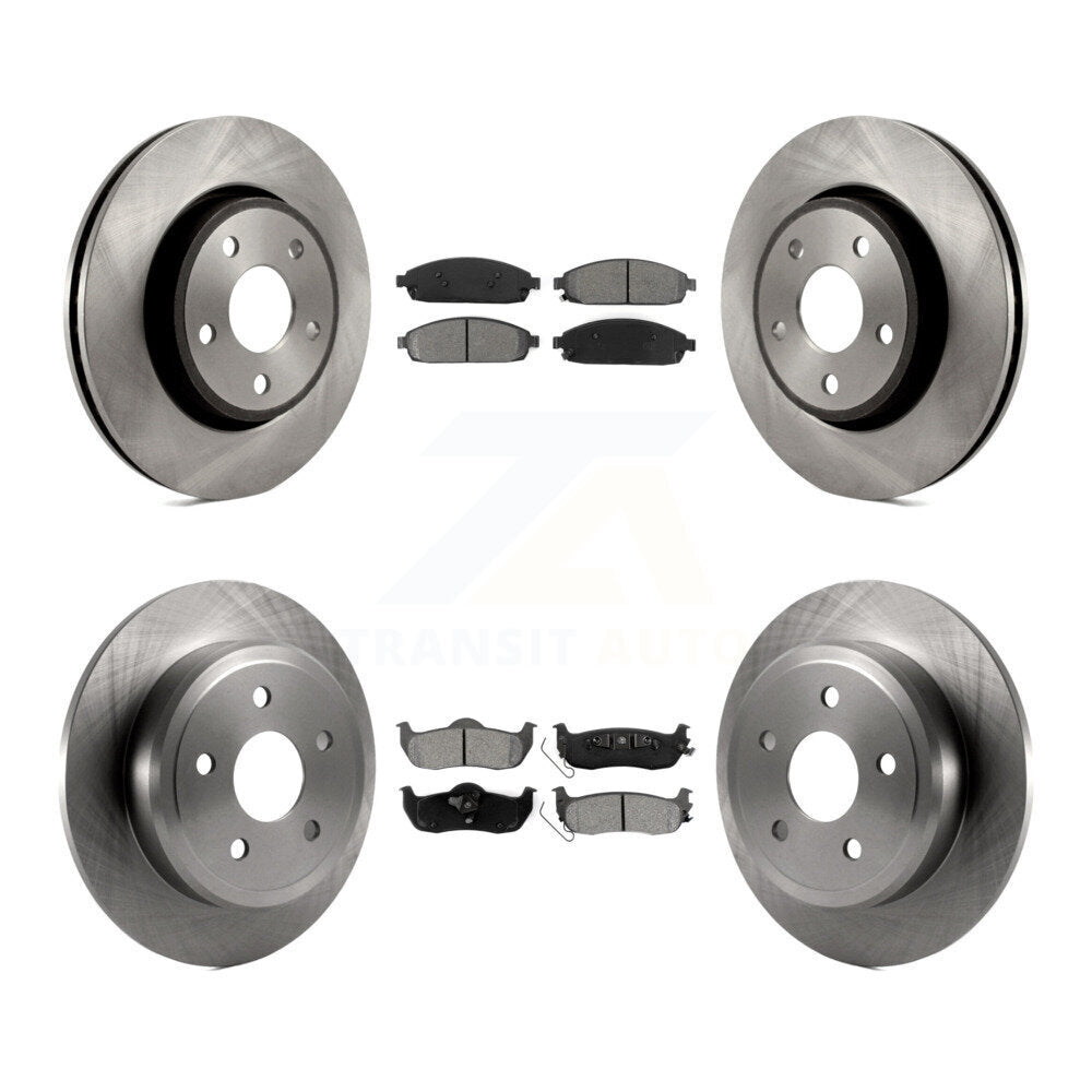 Brake Rotor & Semi-Metallic Pad Front Rear Kit For Jeep Grand Cherokee Commander