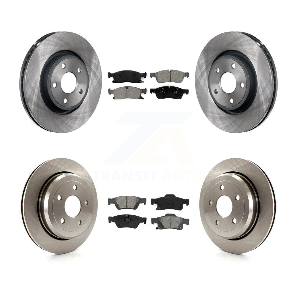 Brake Rotor And Semi-Metallic Pad Front Rear Kit For Dodge Durango Jeep Grand WK