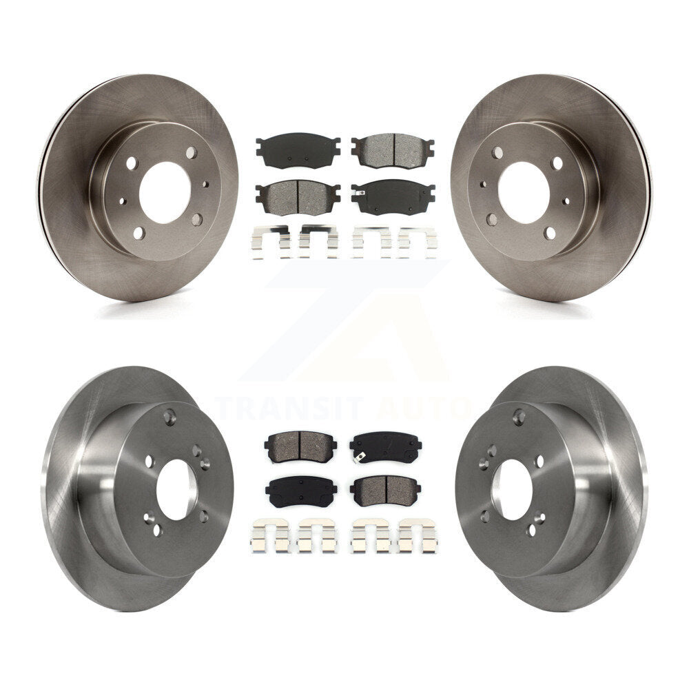 Brake Rotor & Semi-Metallic Pad Front Rear Kit For 2006 Hyundai Accent Hatchback
