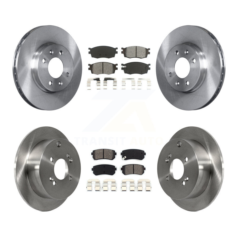 Brake Rotor And Semi-Metallic Pad Front Rear Kit For Hyundai Accent Kia Rio5 Rio