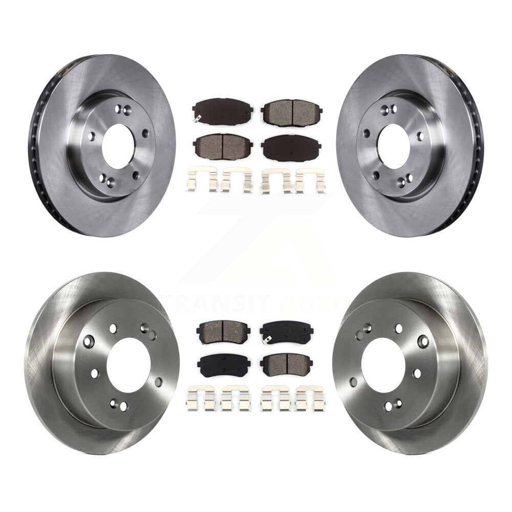 Disc Brake Rotors And Semi-Metallic Pad Front Rear Kit For Kia Forte Koup Forte5