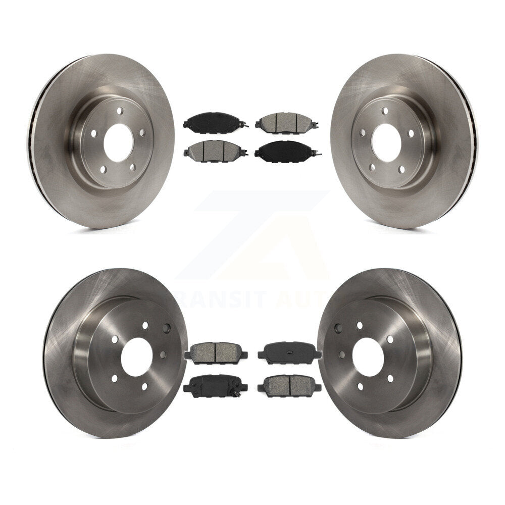 Brake Rotor & Semi-Metallic Pad Front Rear Kit For Nissan Murano Pathfinder QX60