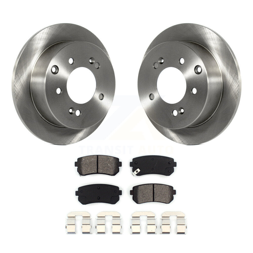 Disc Brake Rotors And Semi-Metallic Pads Rear Kit For Kia Forte Koup Forte5