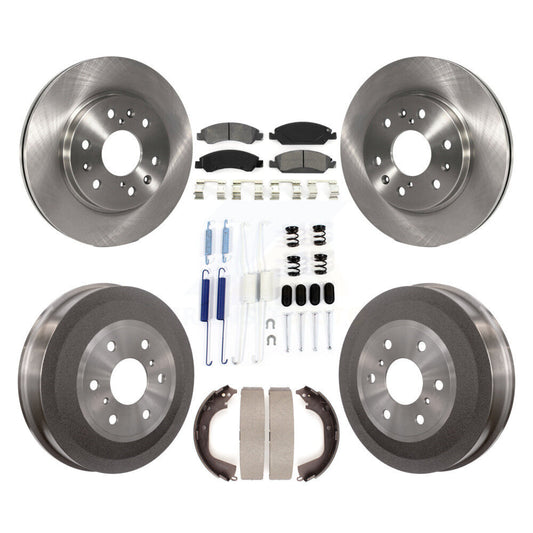 Disc Brake Rotor Semi-Metallic Pad Drum Front Rear Kit (7Pc) For GMC Sierra 1500