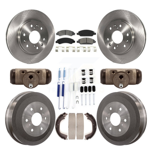 Disc Brake Rotor Semi-Metallic Pad Drum Front Rear Kit (9Pc) For GMC Sierra 1500