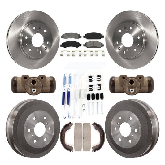 Disc Brake Rotor Semi-Metallic Pad Drum Front Rear Kit (9Pc) For GMC Sierra 1500