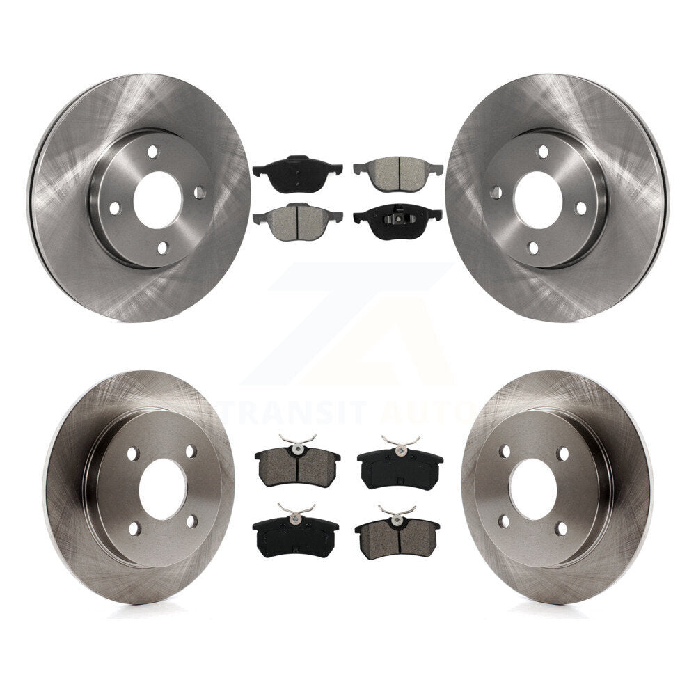 Brake Rotor And Semi-Metallic Pad Front Rear Kit For Ford Focus Disc rear brakes
