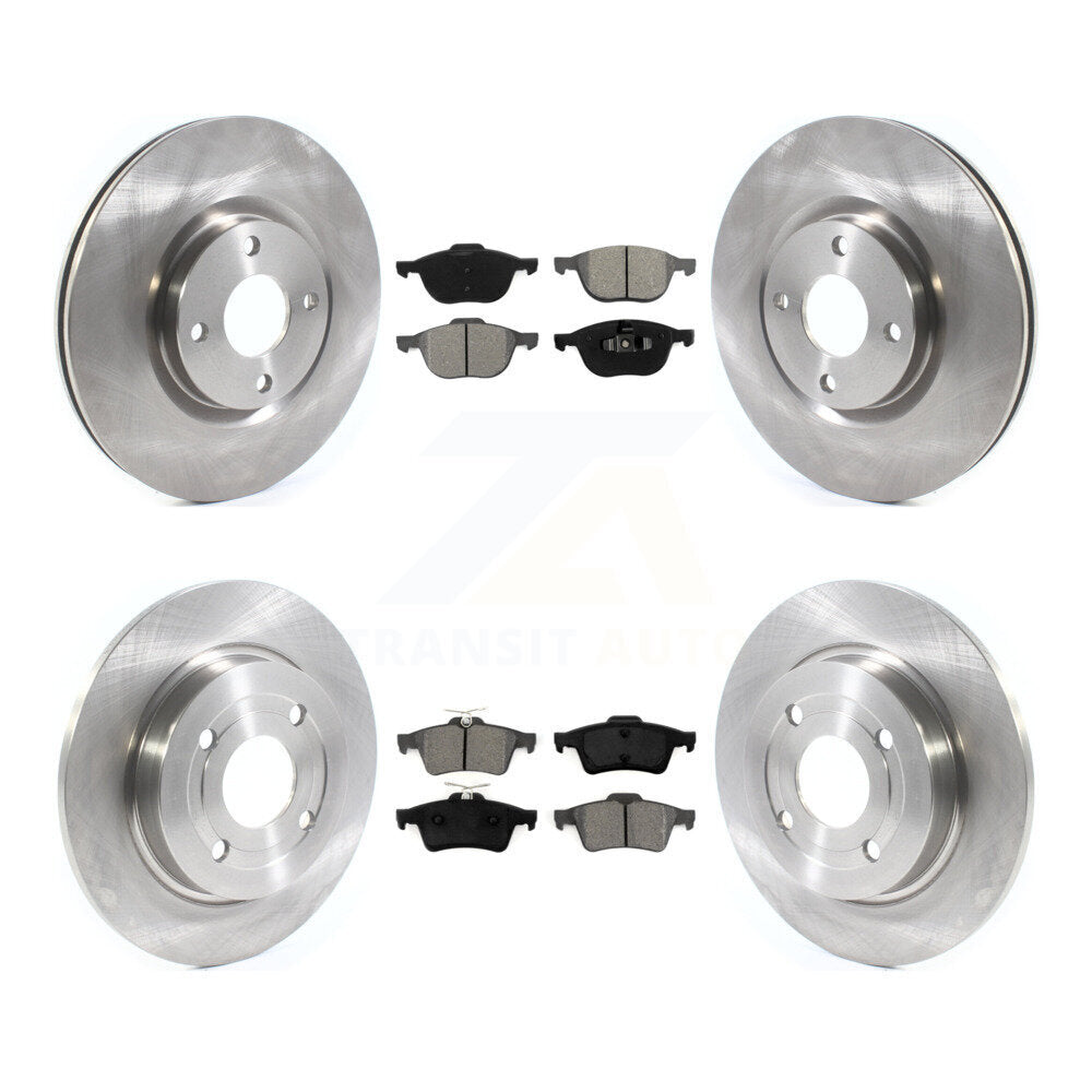 Brake Rotor And Semi-Metallic Pad Front Rear Kit For 2018-2022 Ford EcoSport AWD