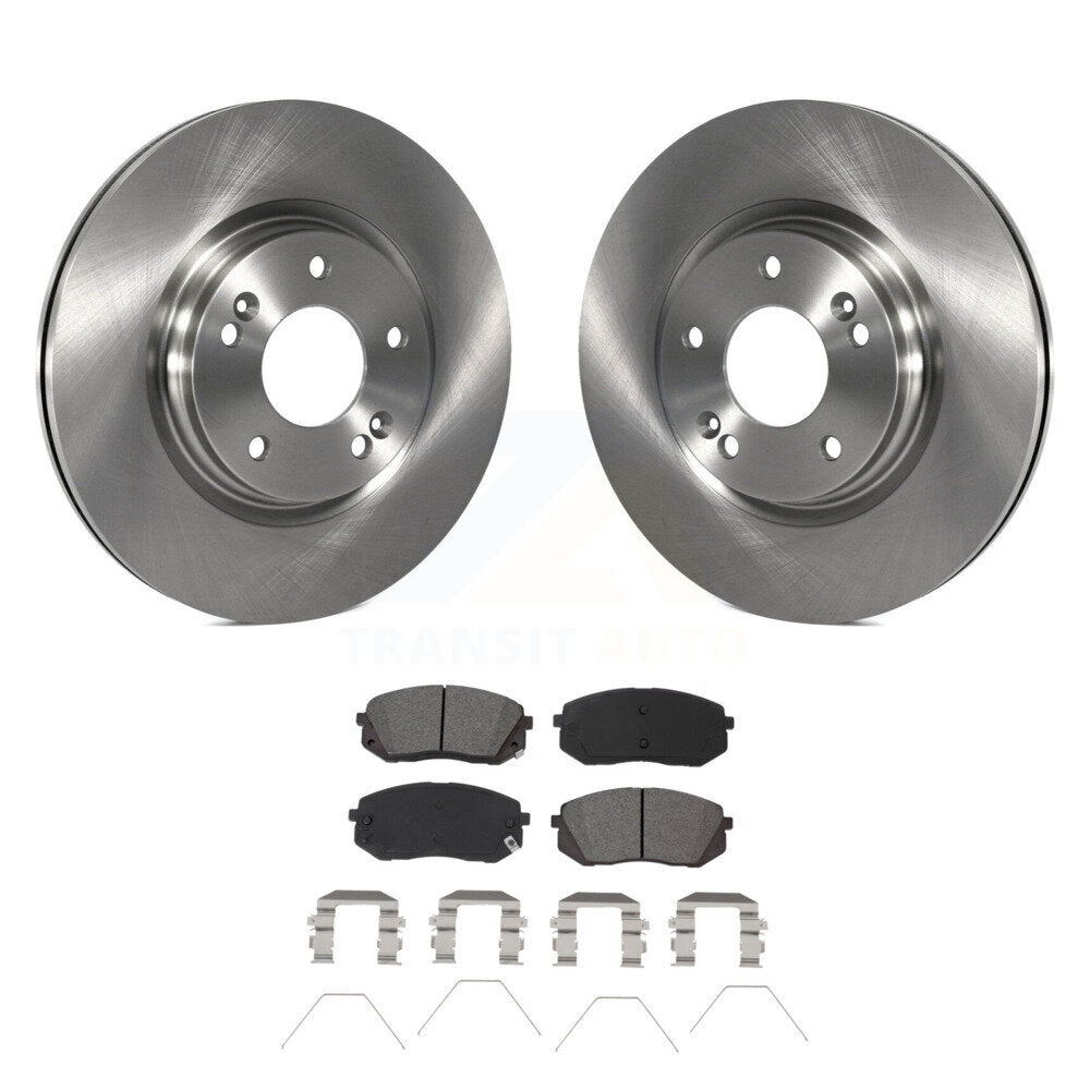 Brake Rotor And Semi-Metallic Pad Front Kit For Hyundai Kona Kia Seltos Forte GT