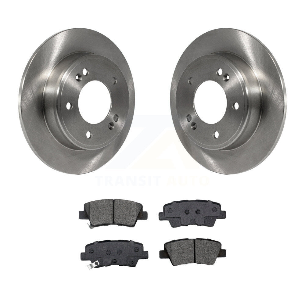 Brake Rotor & Semi-Metallic Pad Rear Kit For Kia Hyundai Kona Forte Soul Elantra