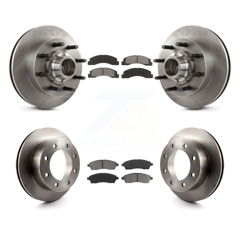 Brake Rotor And Semi-Metallic Pad Front Rear Kit For Ford F-350 Super Duty F-250