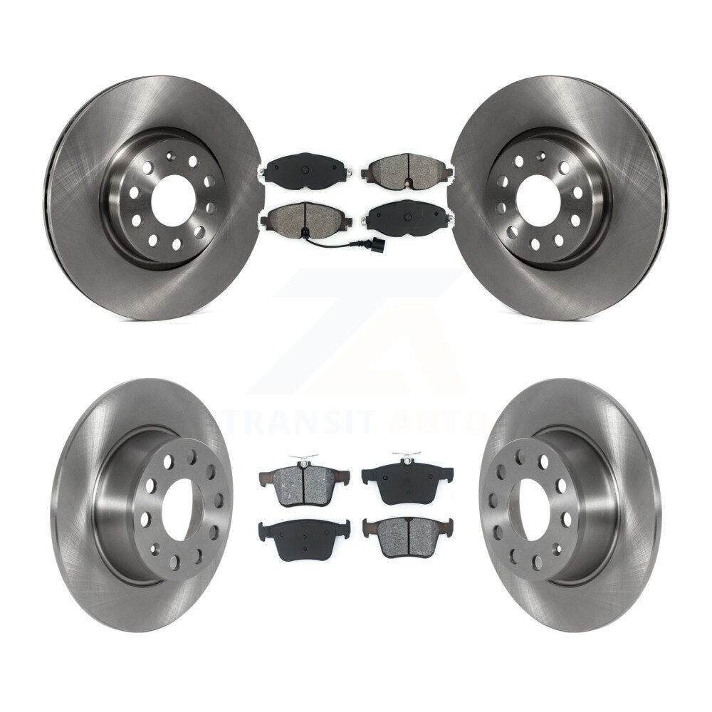 Brake Rotor & Semi-Metallic Pad Front Rear Kit For 2022-2023 Volkswagen Taos FWD