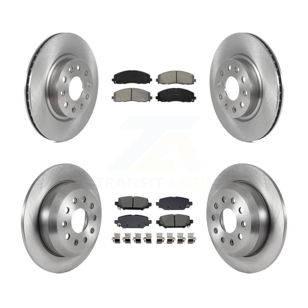 Brake Rotor & Semi-Metallic Pad Front Rear Kit For 2018-2020 Jeep Wrangler Sport