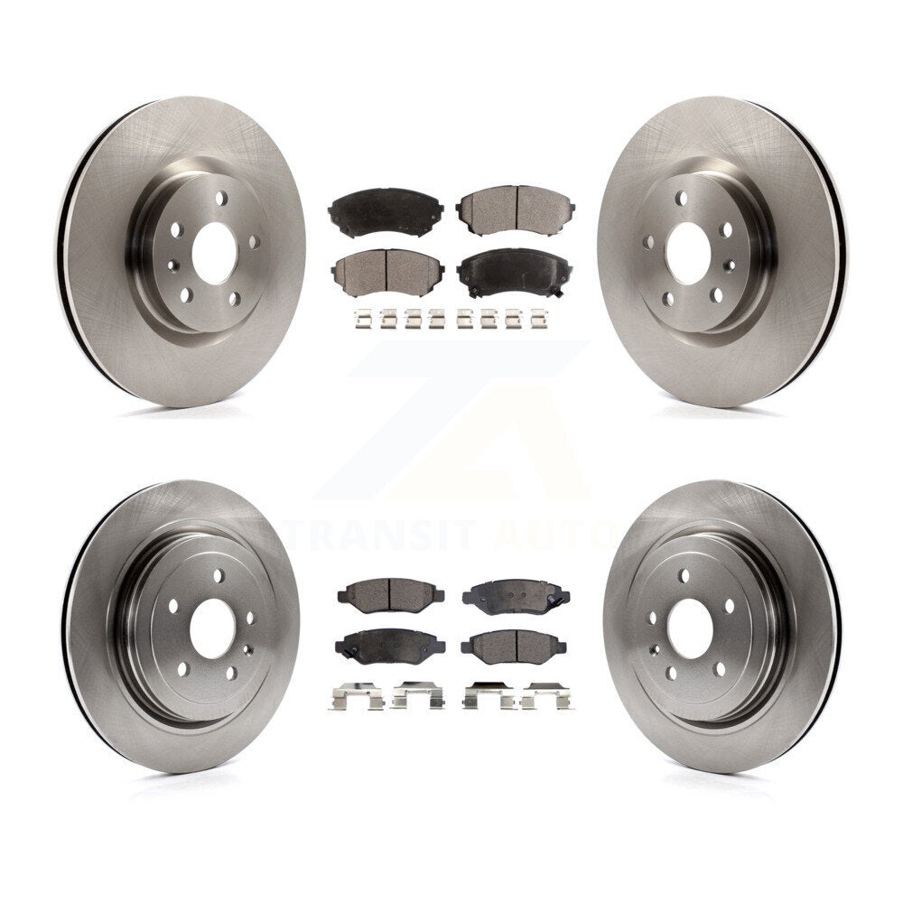 Brake Rotor & Ceramic Pad Front Rear Kit For Cadillac CTS With Heavy Duty Brakes