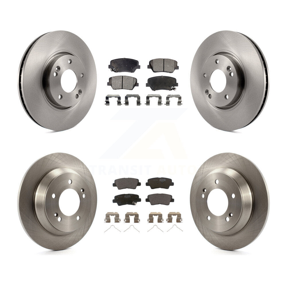 Brake Rotor & Ceramic Pad Front Rear Kit For Kia Rondo With Manual Parking