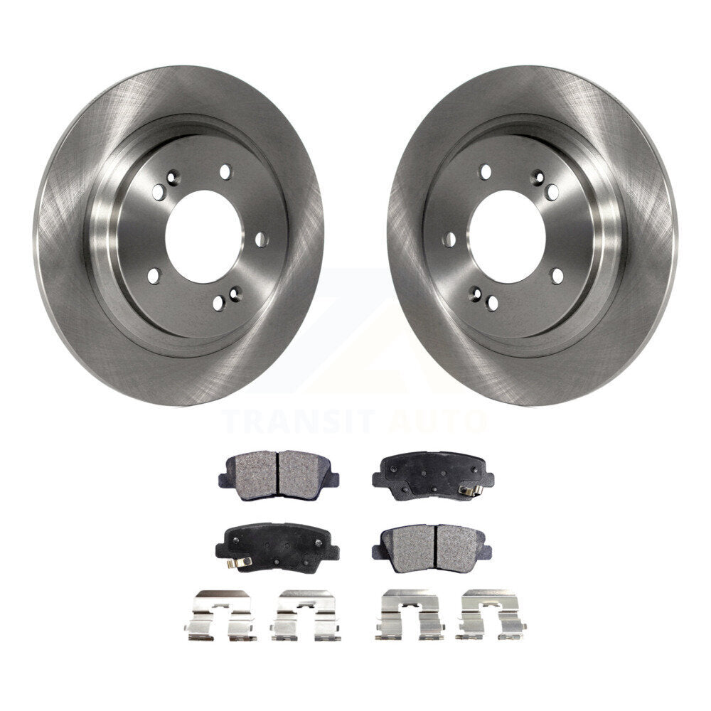 Brake Rotor & Ceramic Pad Rear Kit For Kia Optima Hyundai Sonata Soul EV Cadenza