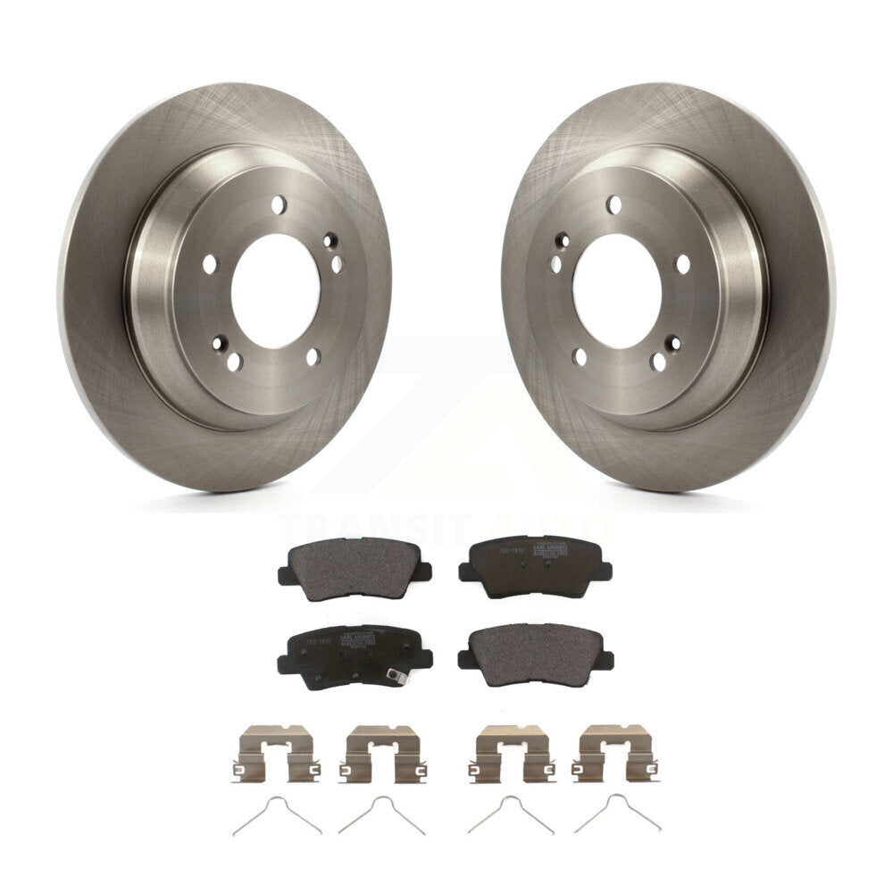 Brake Rotor & Ceramic Pad Rear Kit For 14-17 Kia Rondo With Manual Parking