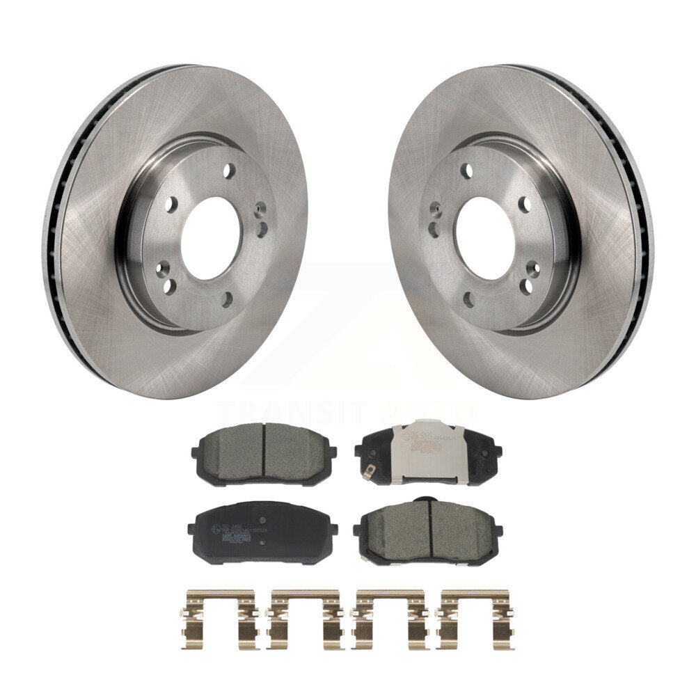 Disc Brake Rotors And Ceramic Pads Front Kit For Hyundai Elantra
