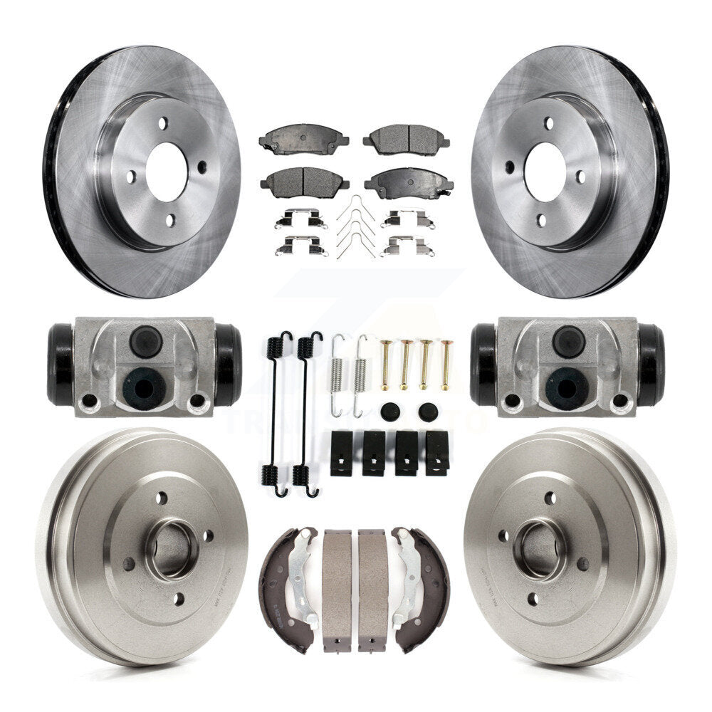 Brake Rotors Ceramic Pad & Drum Front Rear Kit (9Pc) For Nissan Versa Note Micra