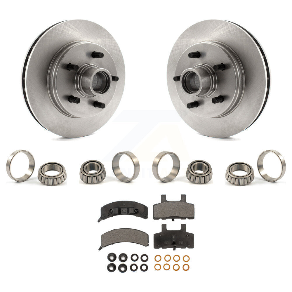 Brake Hub Rotor Inner & Outer Race Bearing Set And Pad Front Kit For C1500 GMC