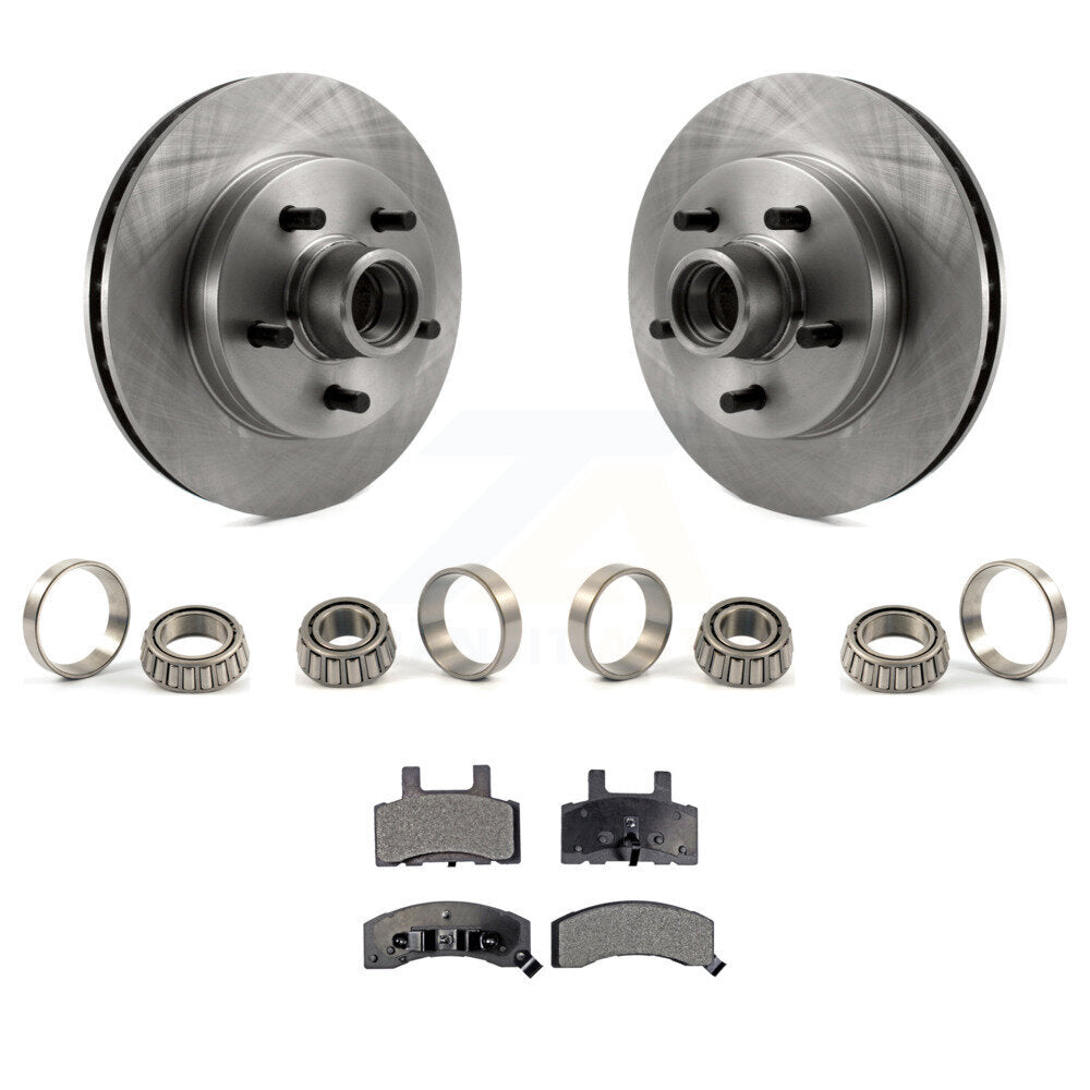 Brake Hub Rotor Inner & Outer Race Bearing Set And Pad Front Kit For Chevrolet
