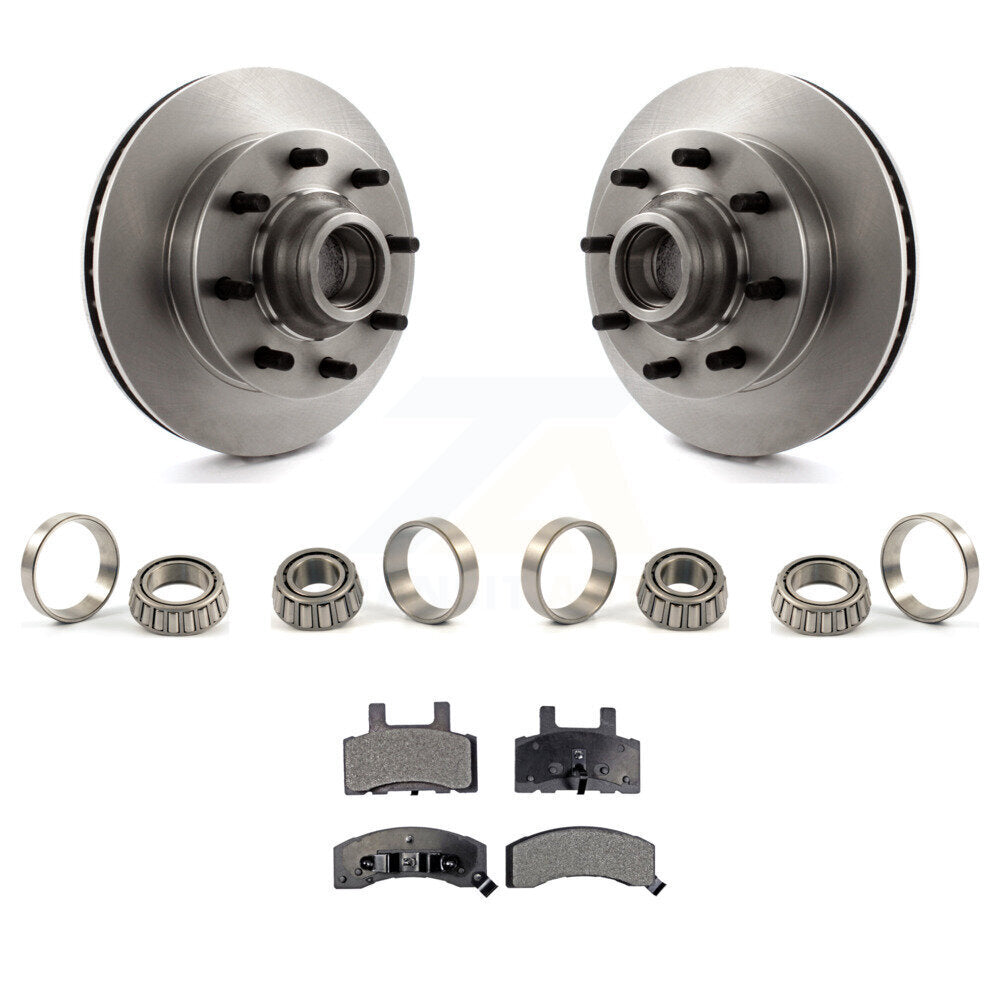 Brake Hub Rotor Inner & Outer Race Bearing Set And Pad Front Kit For GMC Yukon