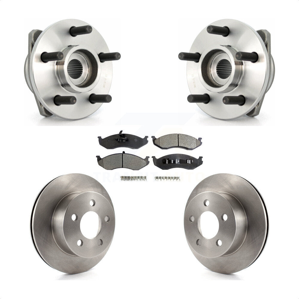 Hub Bearing Assembly Brake Rotor And Pad Front Kit For Jeep Wrangler Cherokee TJ