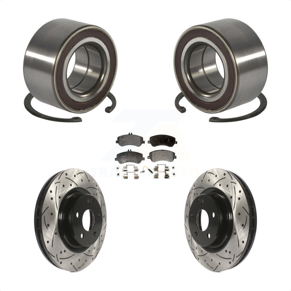 Bearing Drilled Slot Brake Rotor & Pad Front Kit For Mercedes-Benz GLK350 GLK250