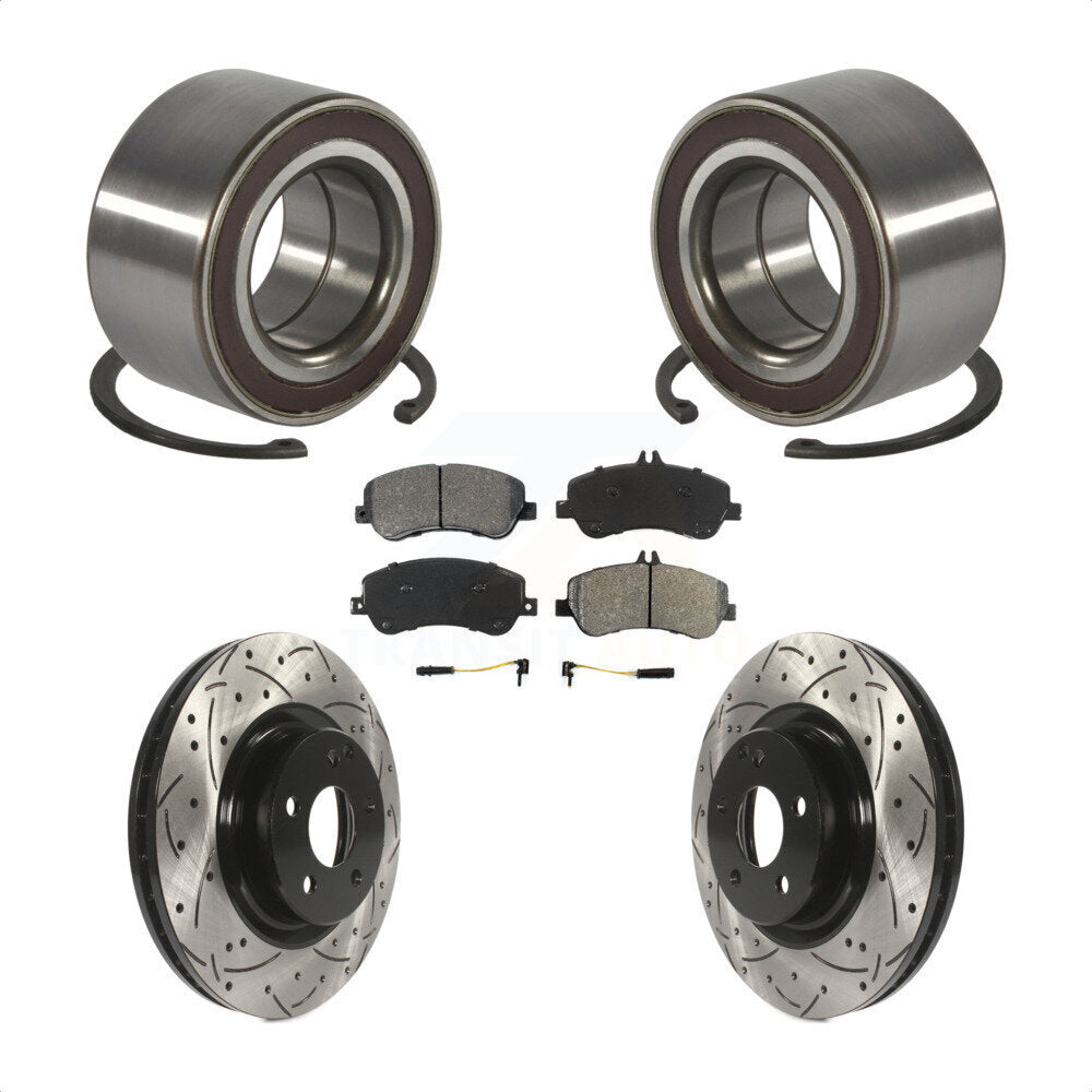 Bearing Drilled Slot Brake Rotor & Pad Front Kit For Mercedes-Benz GLK350 GLK250