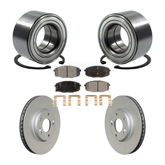 Wheel Bearing Coated Disc Brake Rotor & Pads Front Kit For Kia Forte Koup Forte5