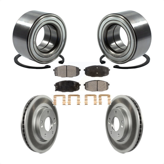 Wheel Bearing Coated Disc Brake Rotor & Pads Front Kit For Kia Forte Koup Forte5