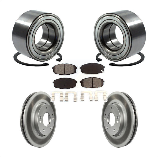 Wheel Bearing Coated Disc Brake Rotor & Pads Front Kit For Kia Forte Koup Forte5