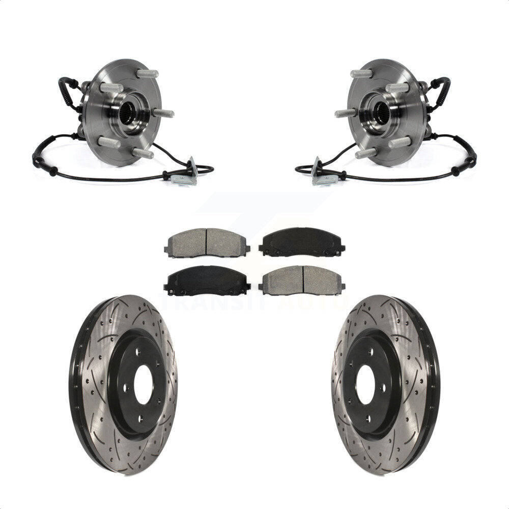 Bearing Drill Slot Brake Rotor Pads Front Kit For Dodge Grand Caravan Chrysler &