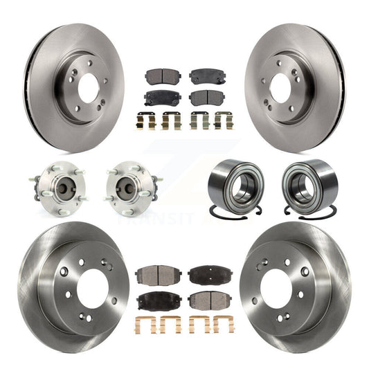 Hub Bearing Disc Brake Rotor Pad Front Rear Kit (10Pc) For Kia Forte Koup Forte5