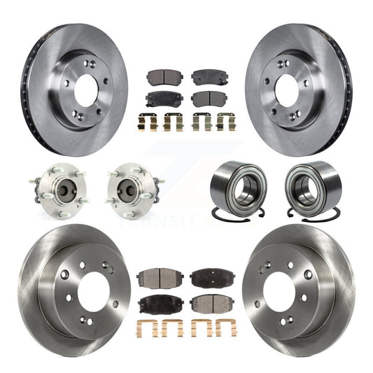 Hub Bearing Disc Brake Rotor Pad Front Rear Kit (10Pc) For Kia Forte Koup Forte5