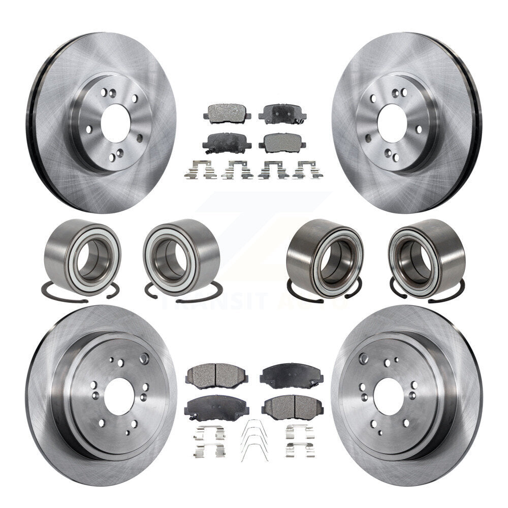 Bearing Disc Brake Rotor And Pad Front Rear Kit (10Pc) For 2005-2008 Honda Pilot