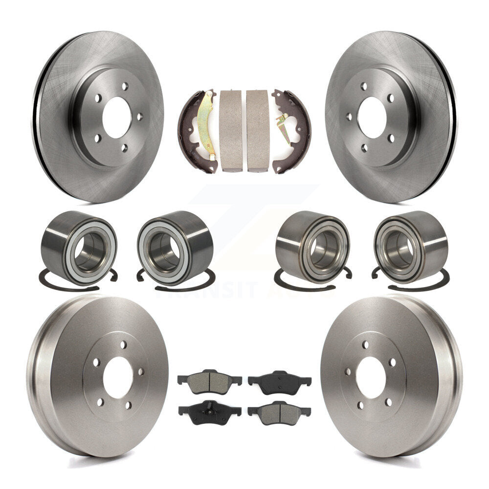 Bearing Disc Brake Rotor Pads Shoe Front Rear Kit (10Pc) For Ford Escape Mercury