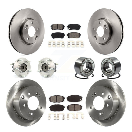 Hub Bearing Disc Brake Rotor Pad Front Rear Kit (10Pc) For Kia Forte Koup Forte5
