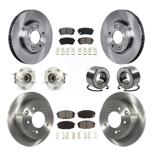 Hub Bearing Disc Brake Rotor Pad Front Rear Kit (10Pc) For Kia Forte Koup Forte5