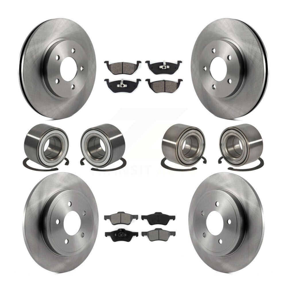 Bearing Disc Brake Rotor Pad Front Rear Kit (10Pc) For Ford Escape Mazda Tribute