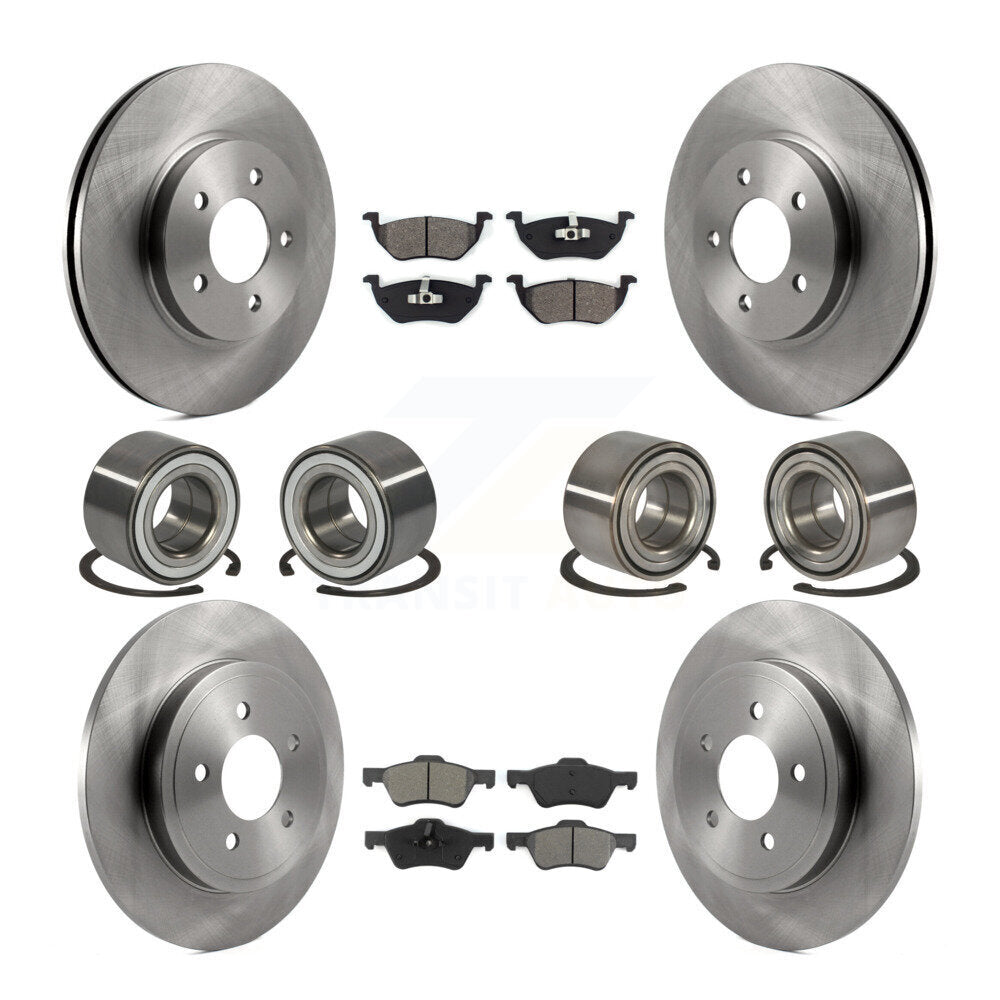 Bearing Brake Rotor & Pads Front Rear Kit (10Pc) For Ford Escape Mercury Mariner