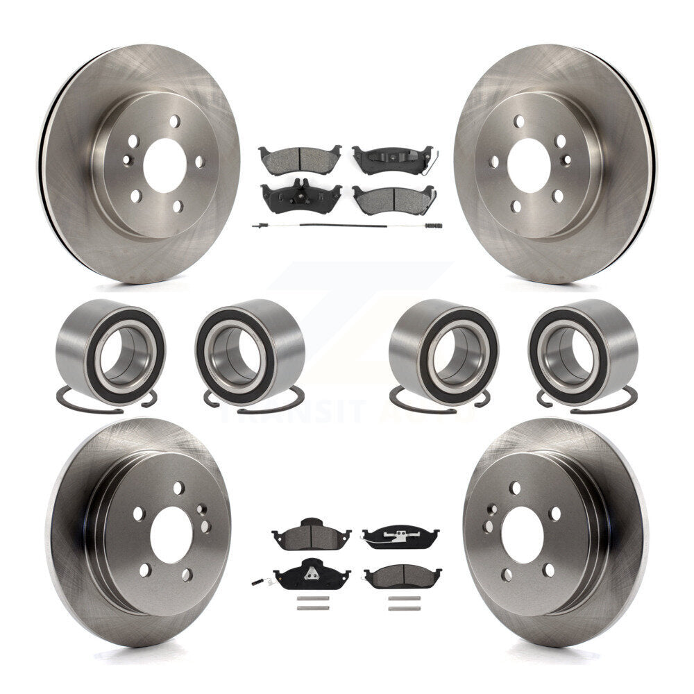 Bearing Disc Brake Rotor Pad Front Rear Kit (10Pc) For Mercedes-Benz ML320 ML350